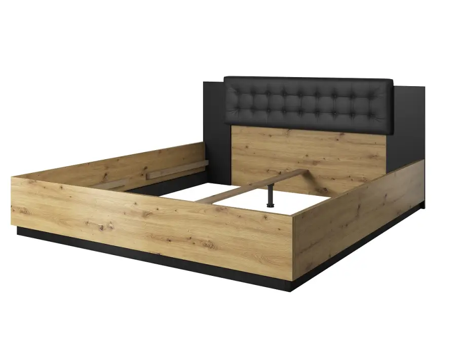 SIGMA 31 łóżko 160x200 z tapicerowanym zagłowiem artisan / czarny